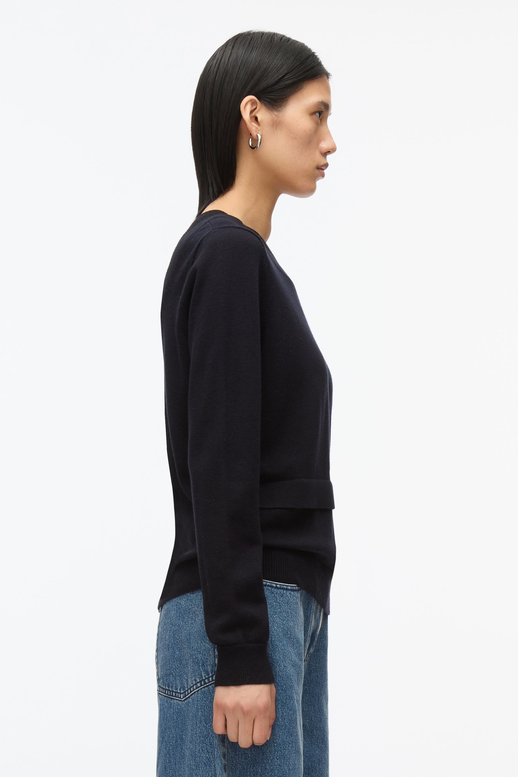 Layered Knit Pullover with Keyhole - 16