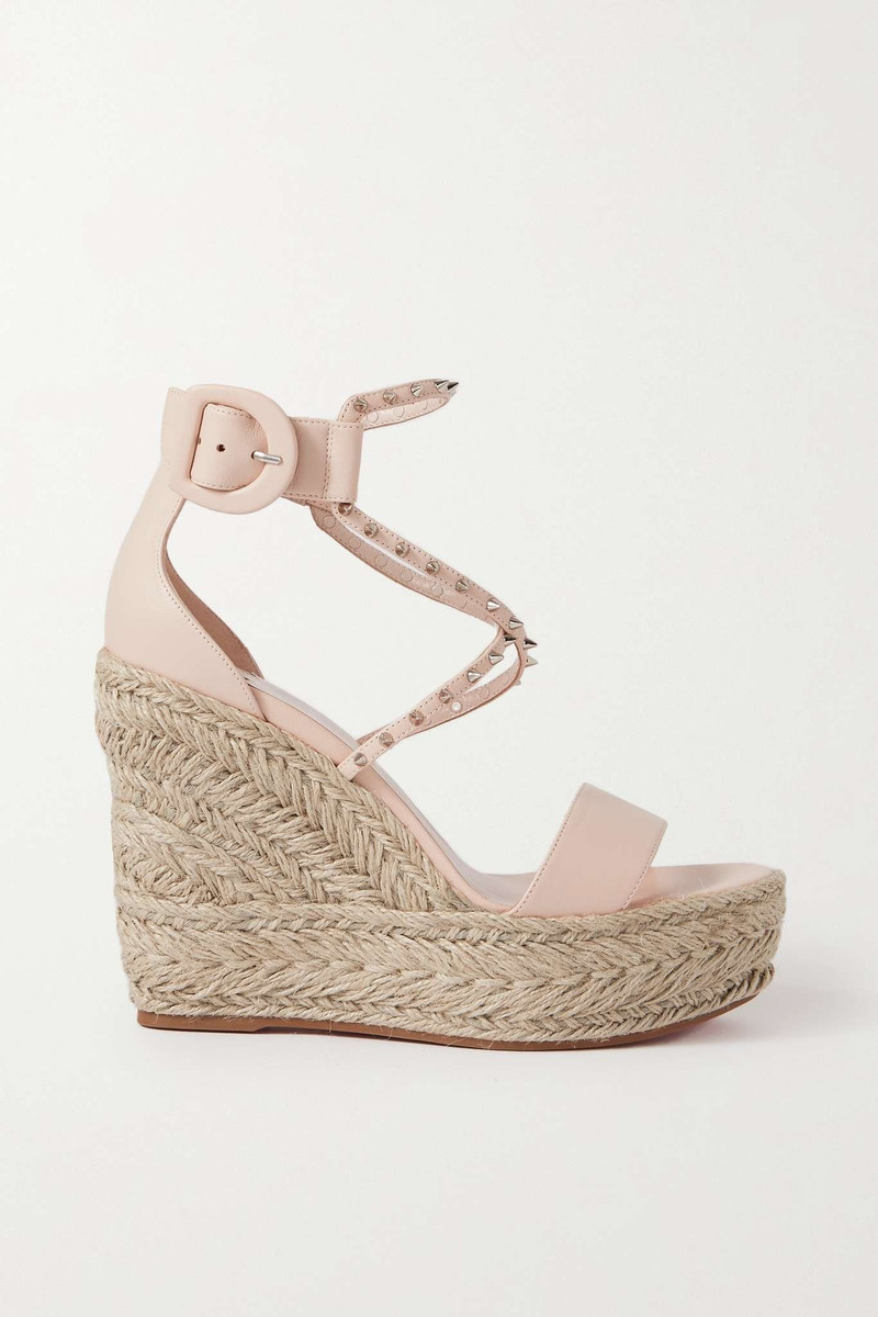 Chocazeppa 120 spiked leather espadrille wedge sandals - 1