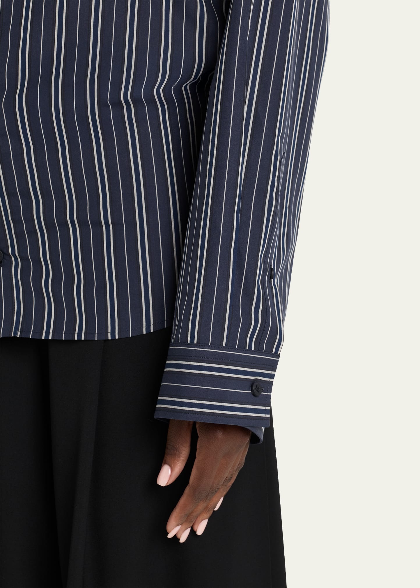 Semi-Fitted Striped Button-Down Shirt - 5