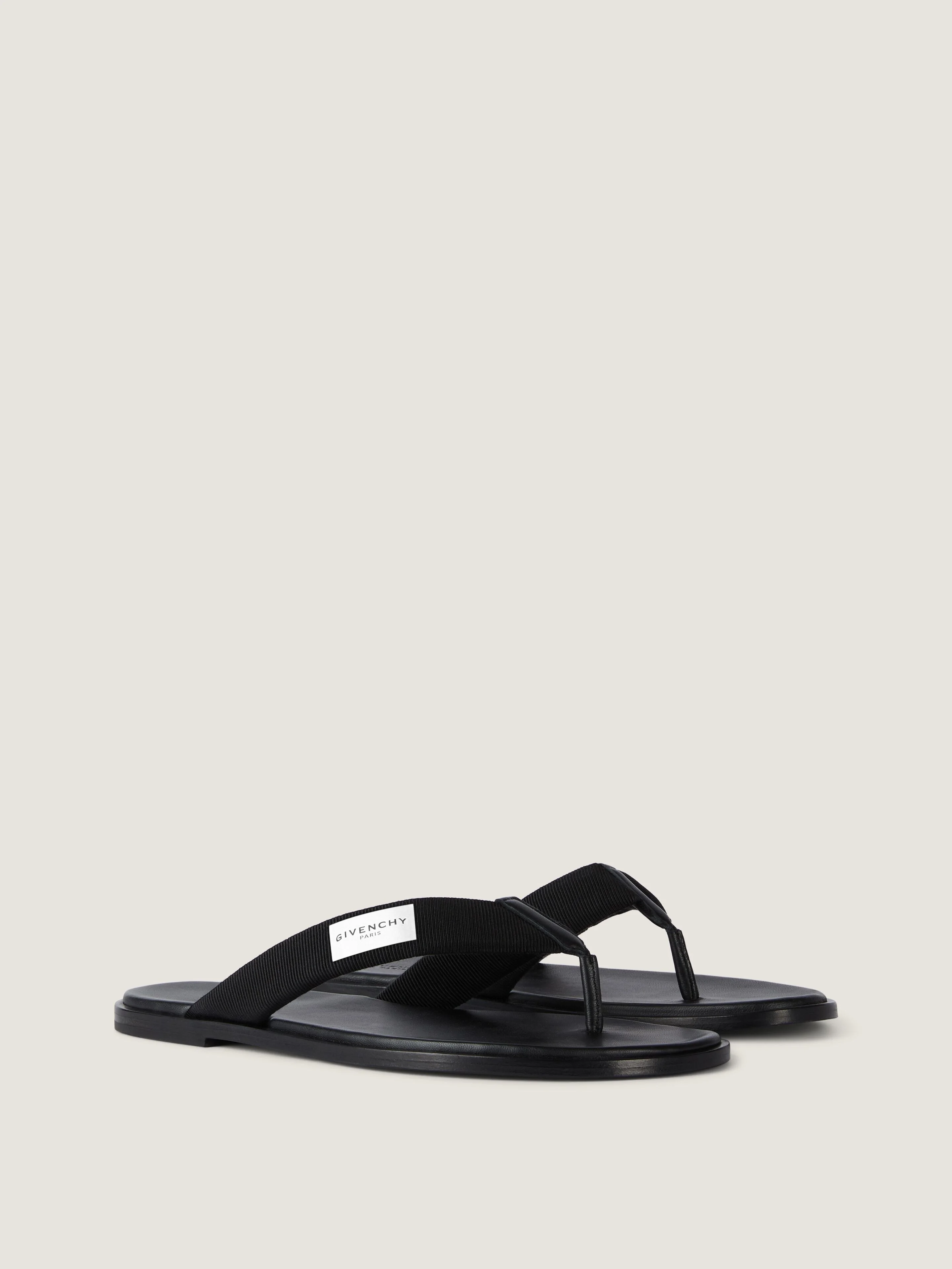 GIVENCHY BAY THONGS IN GROS GRAIN AND LEATHER - 1