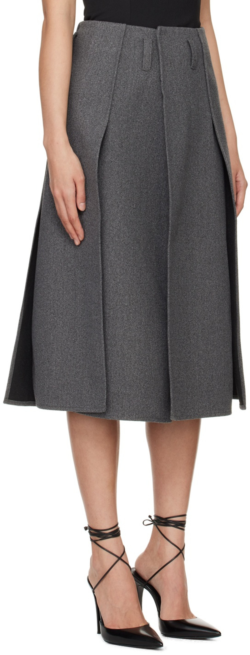 beaufille Gray Serra Midi Skirt outlook