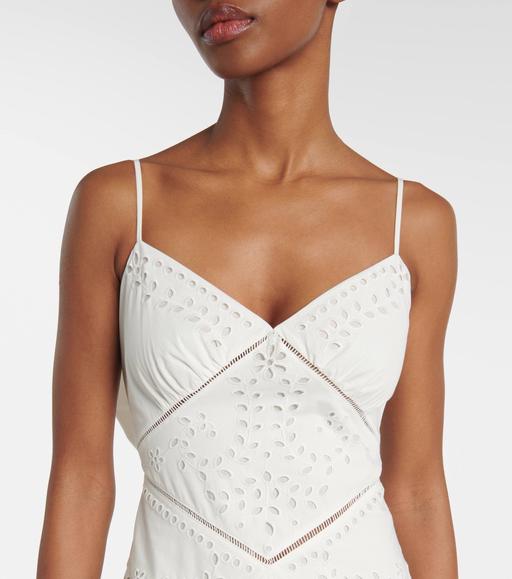 Broderie anglaise cotton maxi dress - 4