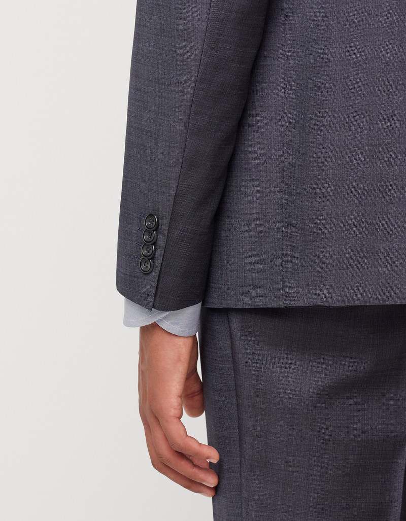 BLUE MODERN CUT PURE WOOL SUIT WITH SINGLE-BREASTED JACKET 5