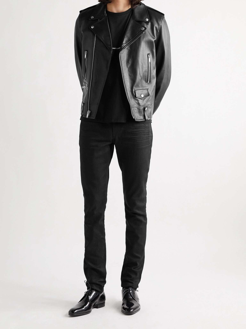 SAINT LAURENT Slim-Fit Leather Biker Jacket outlook