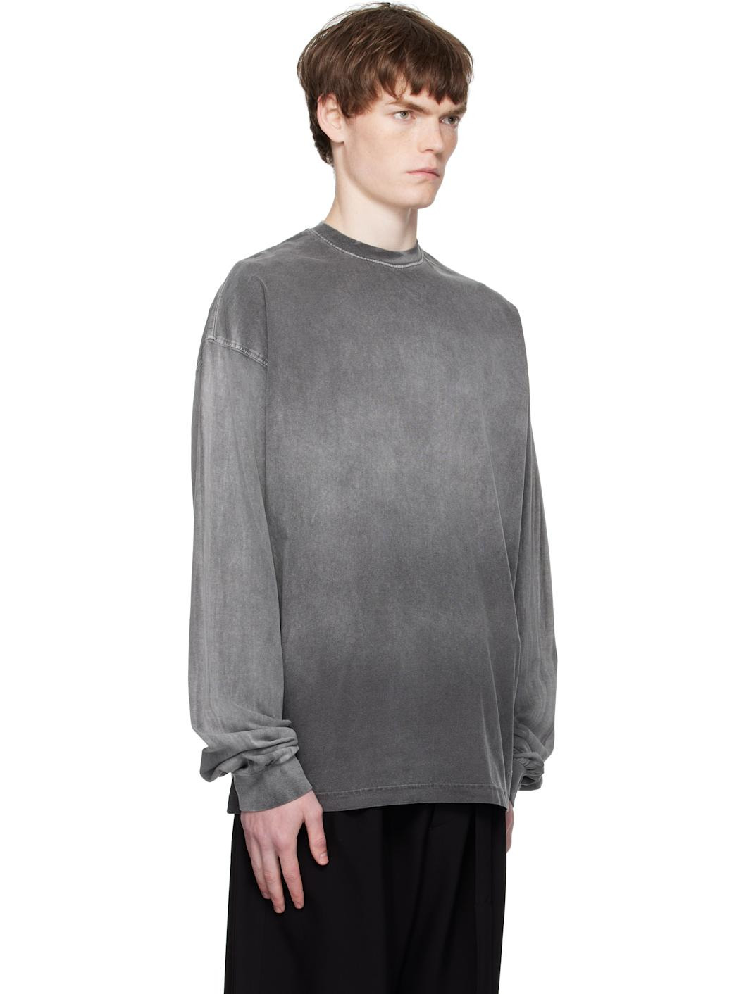 Gray Gradient Dye Long Sleeve T-shirt - 2