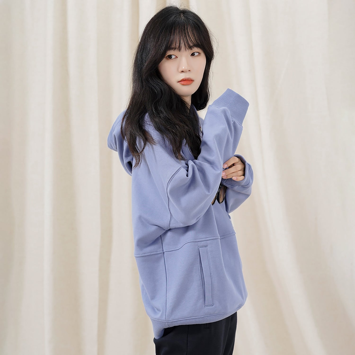 (WMNS) New Balance Classic Lifestyle Plain Hoodie 'Blue' AWT23322-AGY - 6