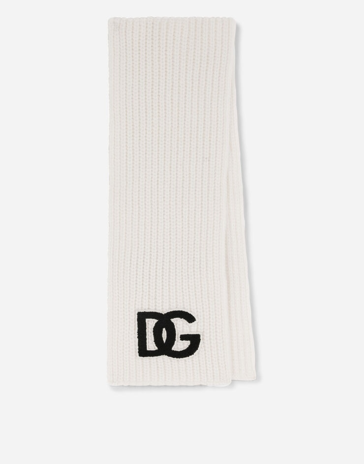 Ribbed knit scarf with DG logo patch - 1