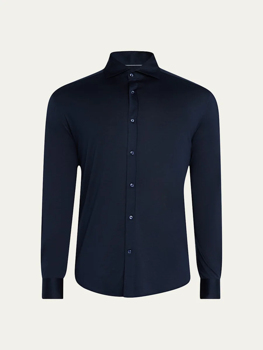 Men's Silk and Cotton Sport Shirt - 1