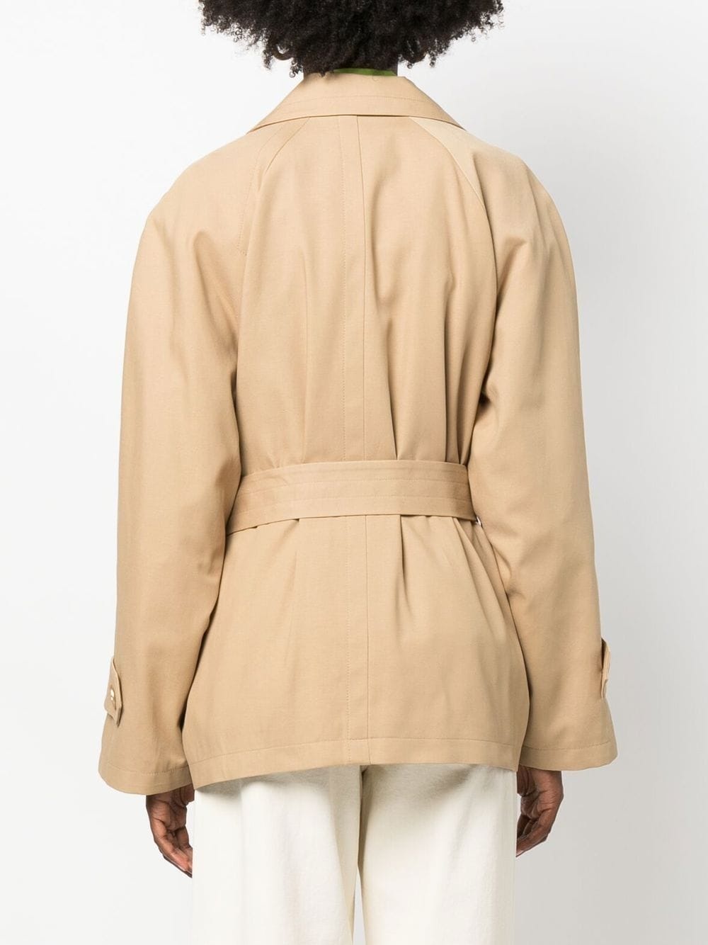 cropped belted trench coat - 4