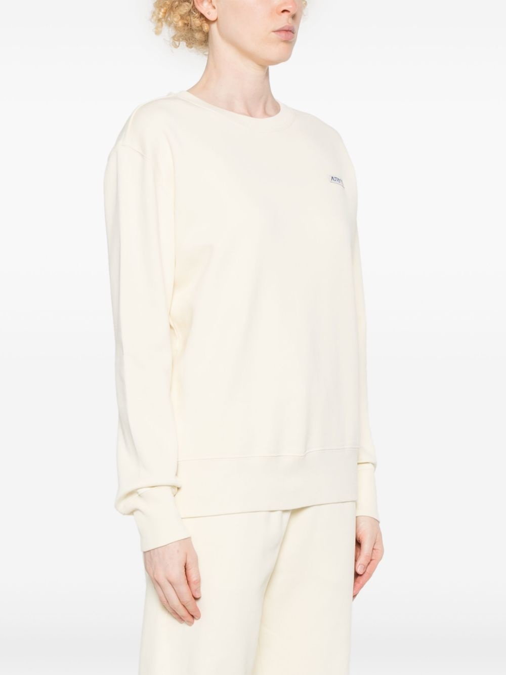 logo-patch cotton sweatshirt - 3