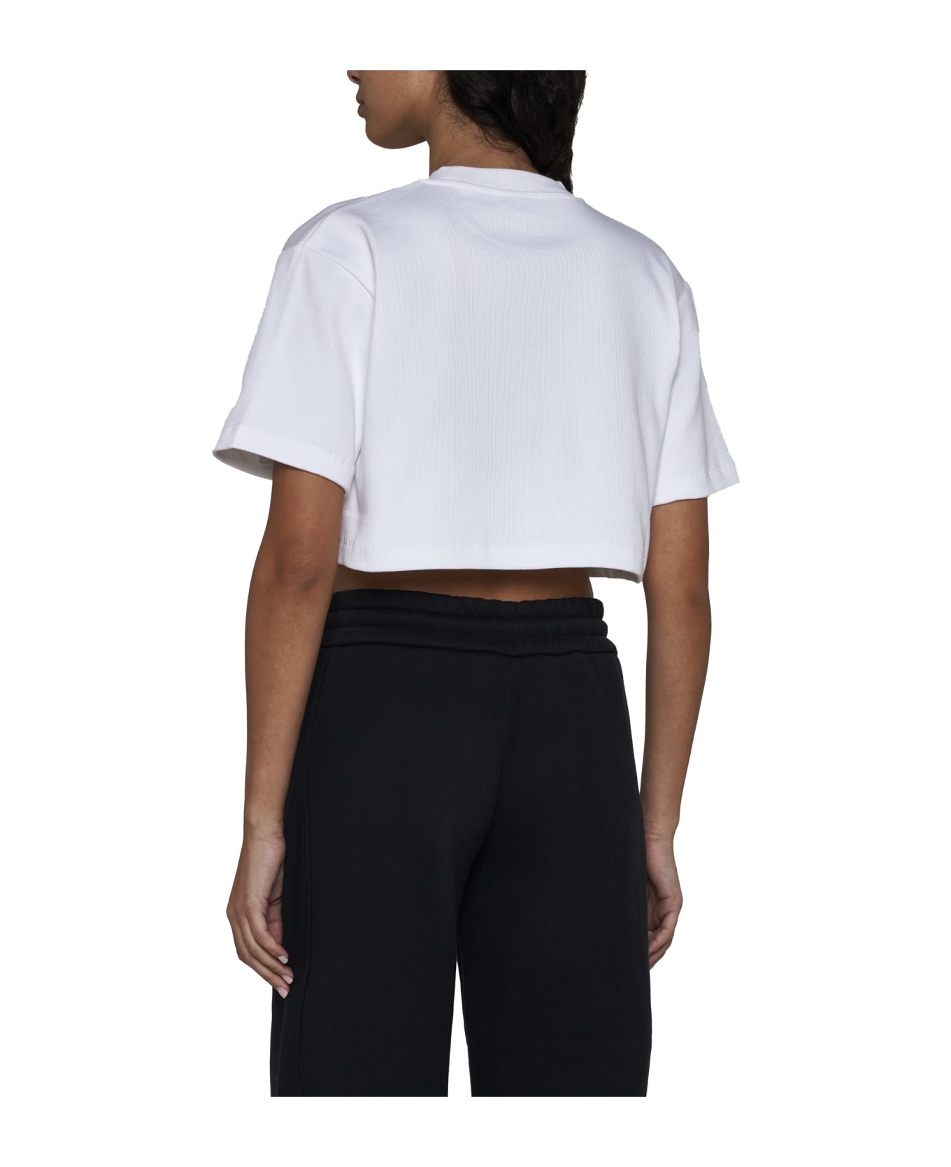 White Crop T-shirt With Logo - 4
