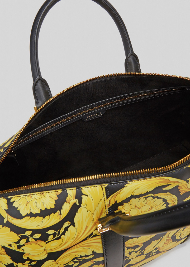 Barocco Print Leather Travel Bag 5