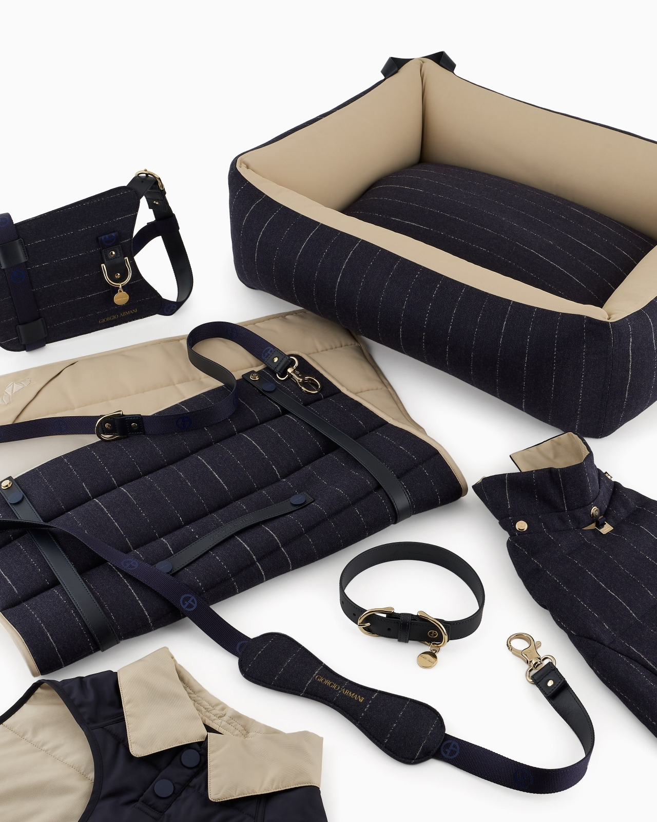 POLDO X GIORGIO ARMANI COAT IN PINSTRIPED MOTIF VIRGIN WOOL - 7