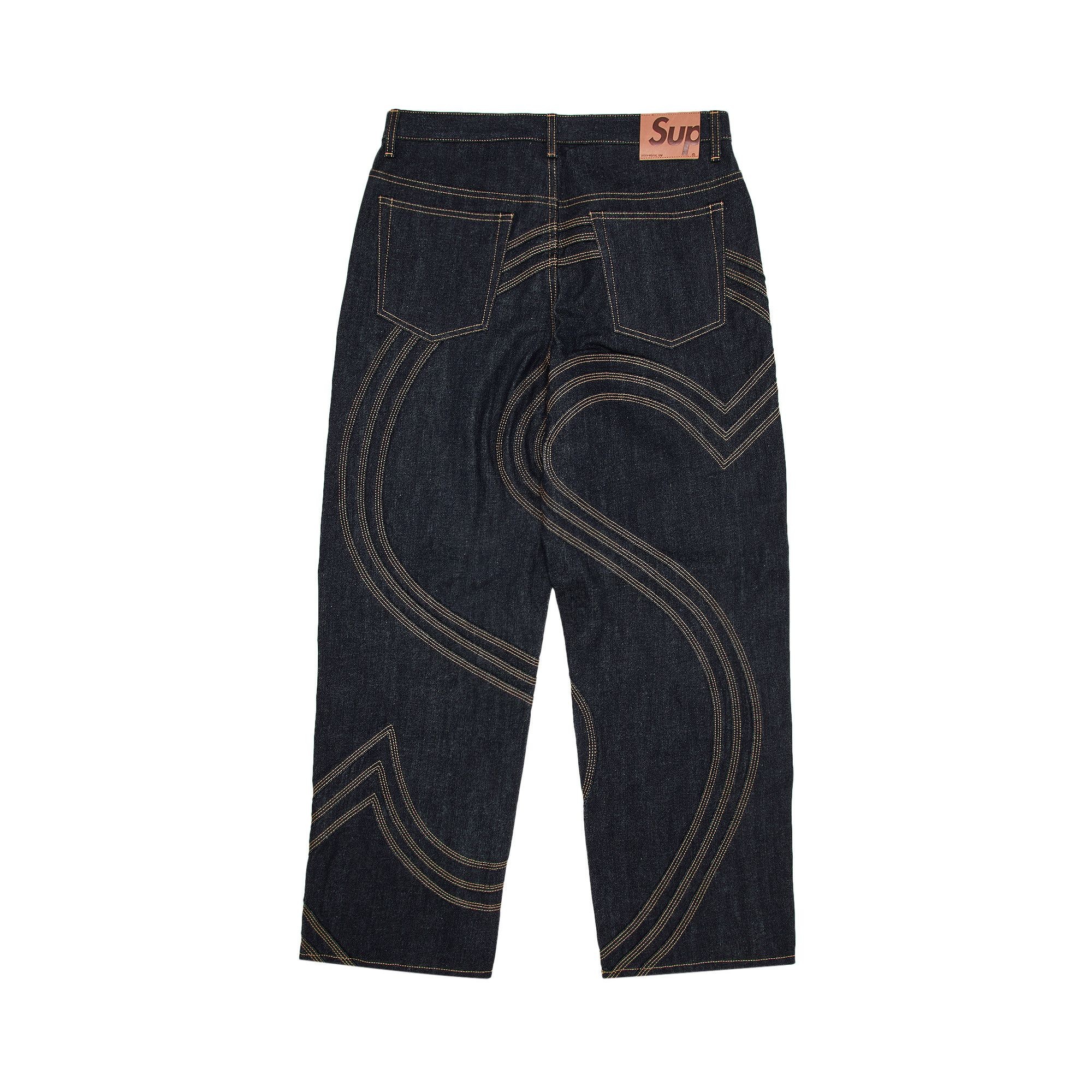 Supreme S Logo Rigid Baggy Jean 'Rigid Indigo' - 2