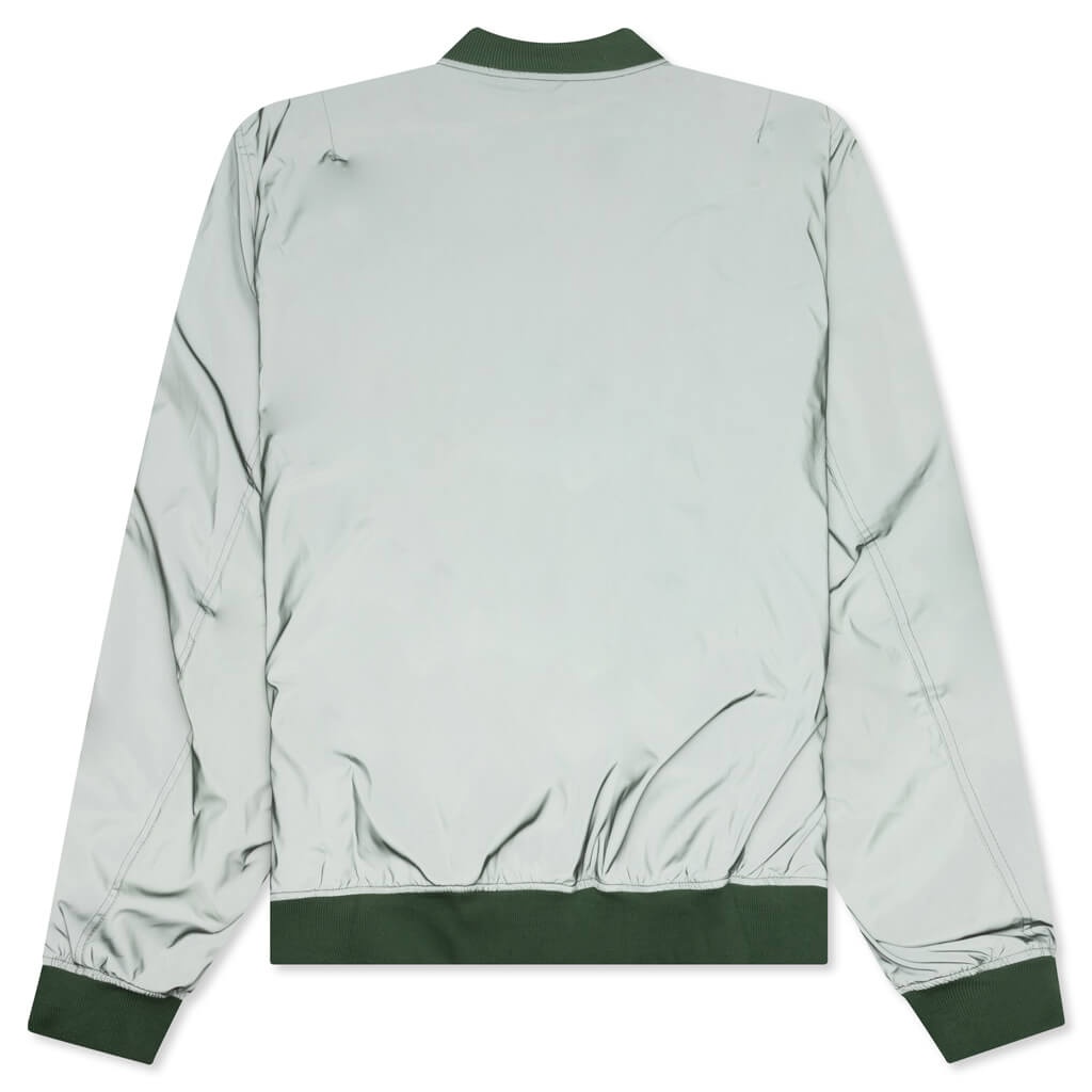 CLASSIC BOMBER W/ LEATHER PATCH - GREEN - 2