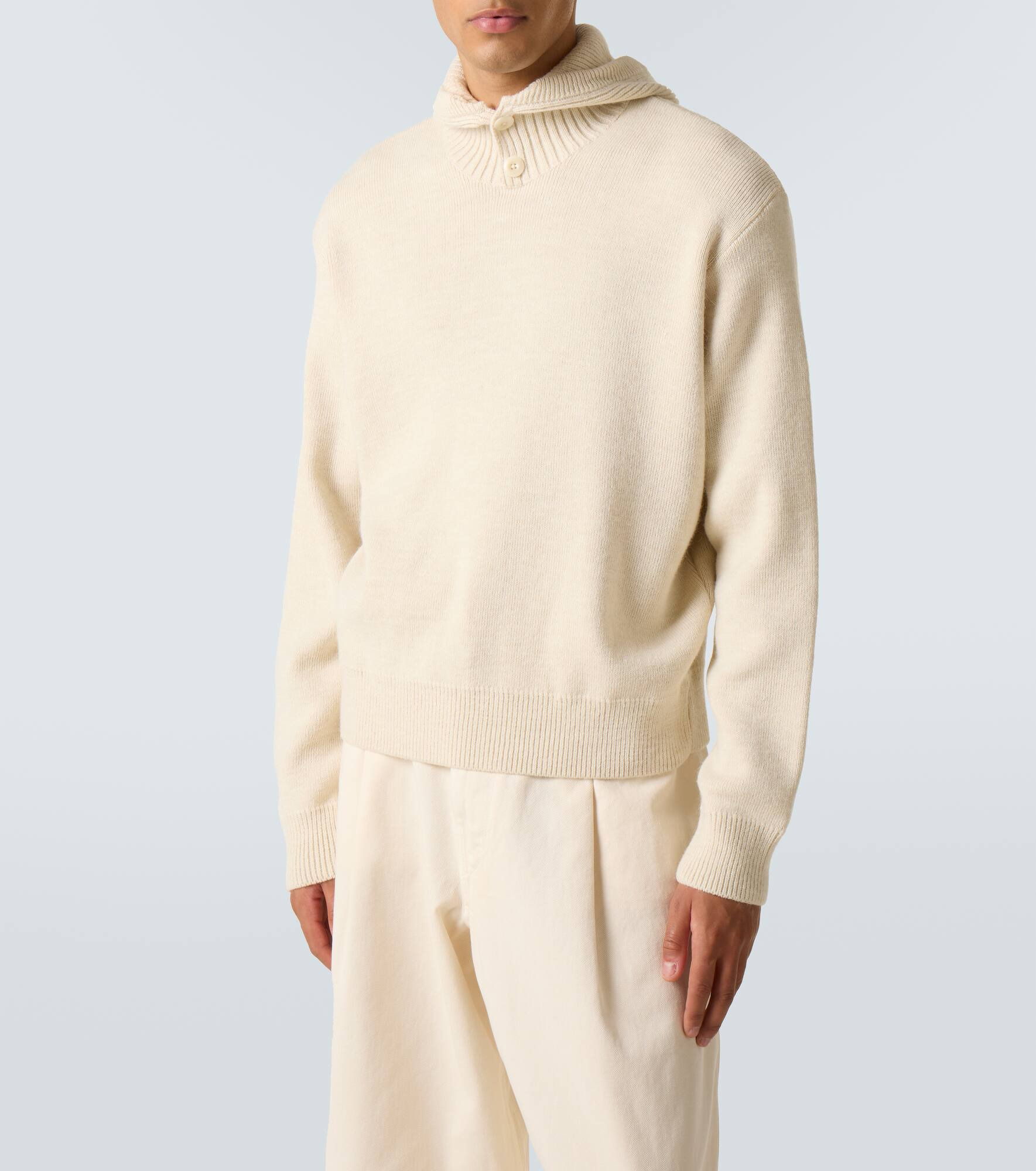 Hooded alpaca and wool-blend sweater - 3