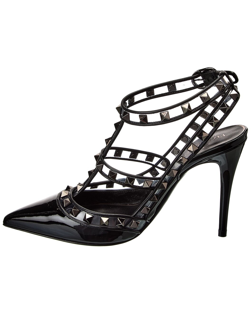 Valentino Rockstud Caged 100 Patent & Vinyl Pump - 2