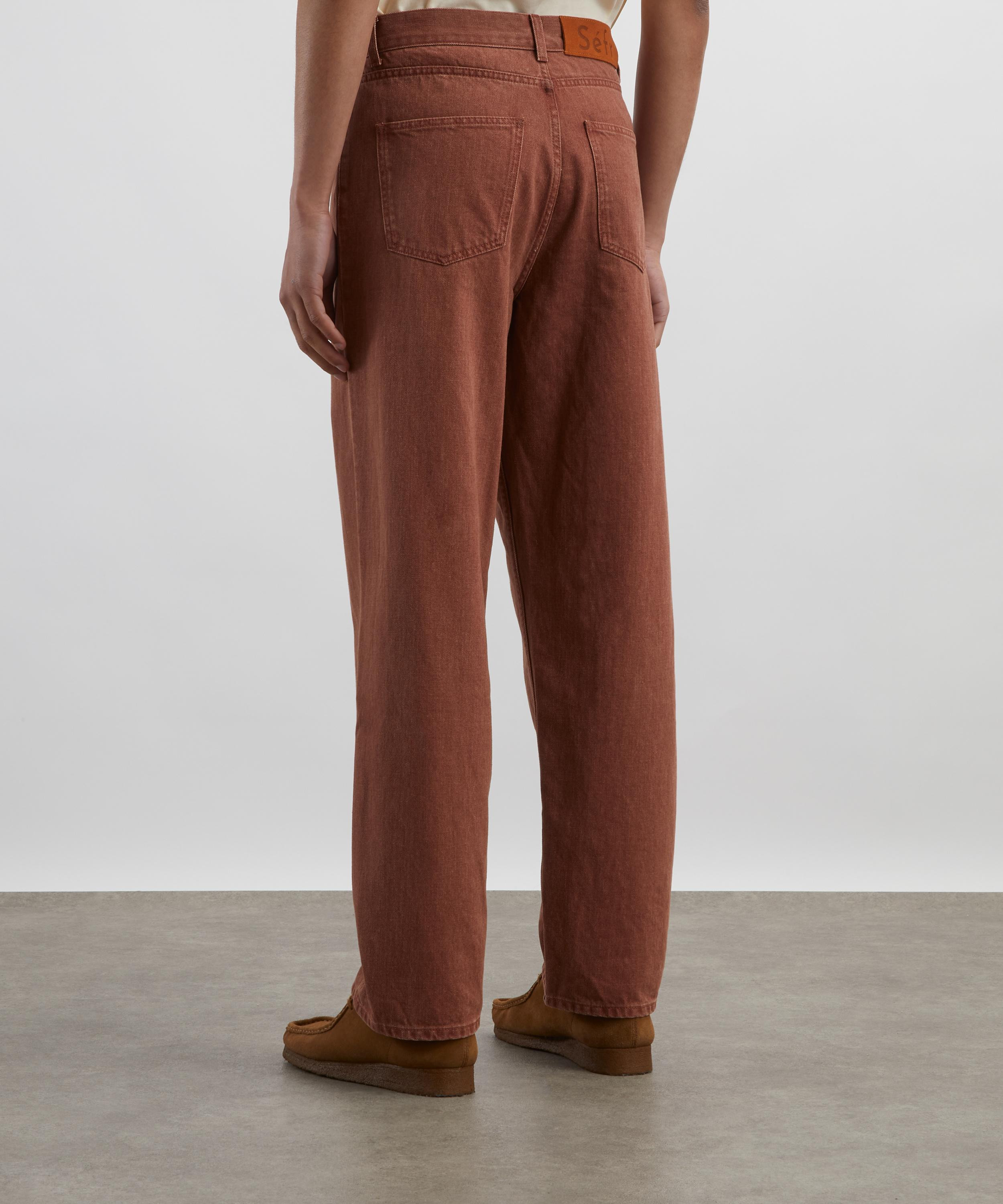 Faded Red Wide Cut Jeans - 4