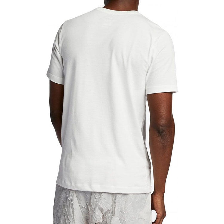 Nike DRI-FIT Casual Sports Round Neck Tee 'White Black' AO0650-133 - 3