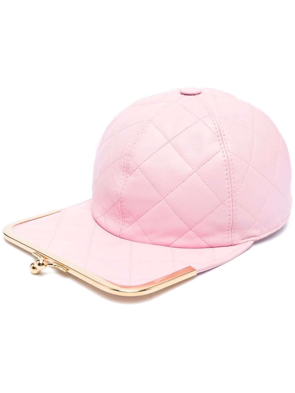 quilted leather cap - 1