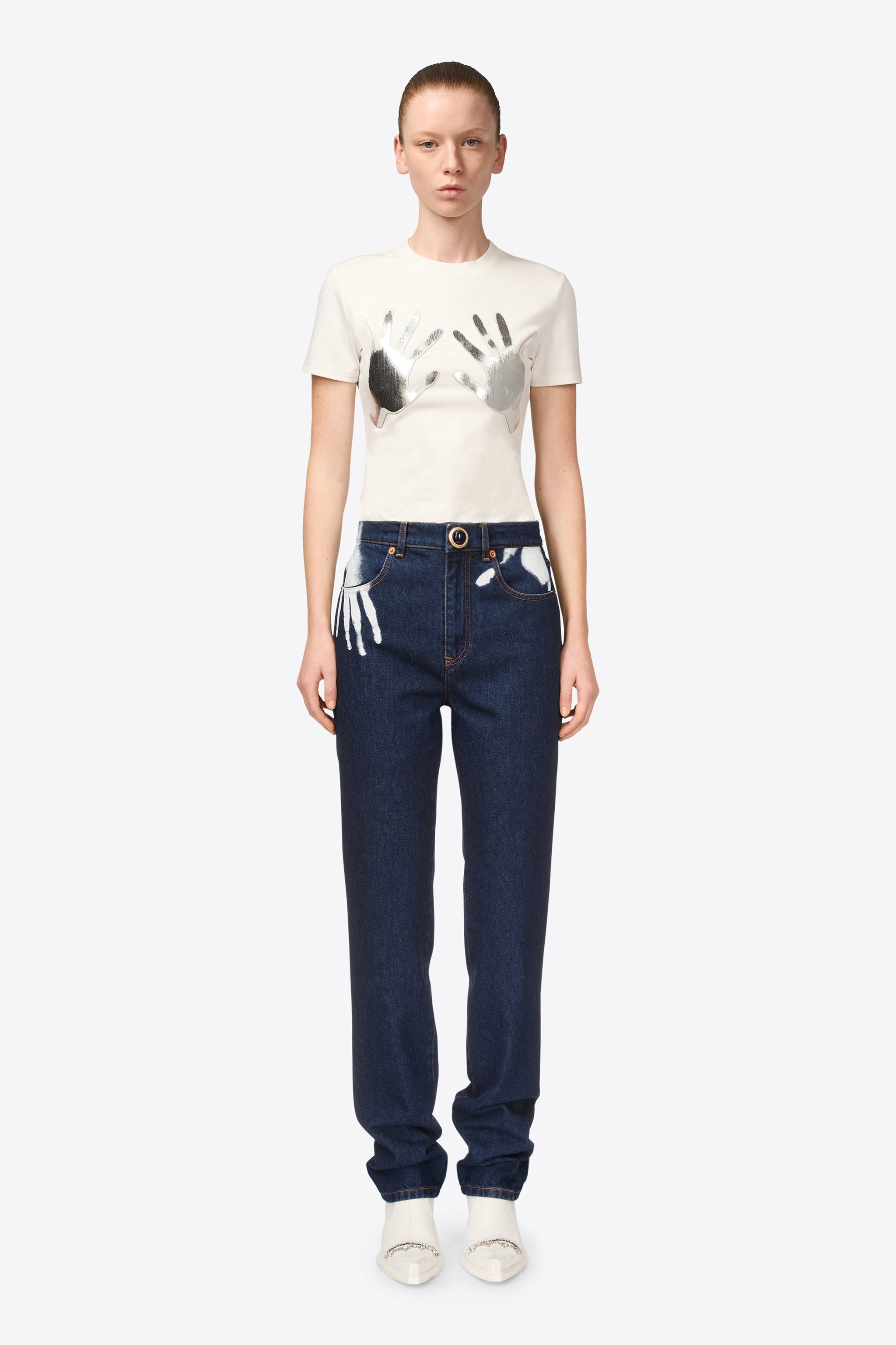 HANDPRINT STRAIGHT LEG JEAN - 3
