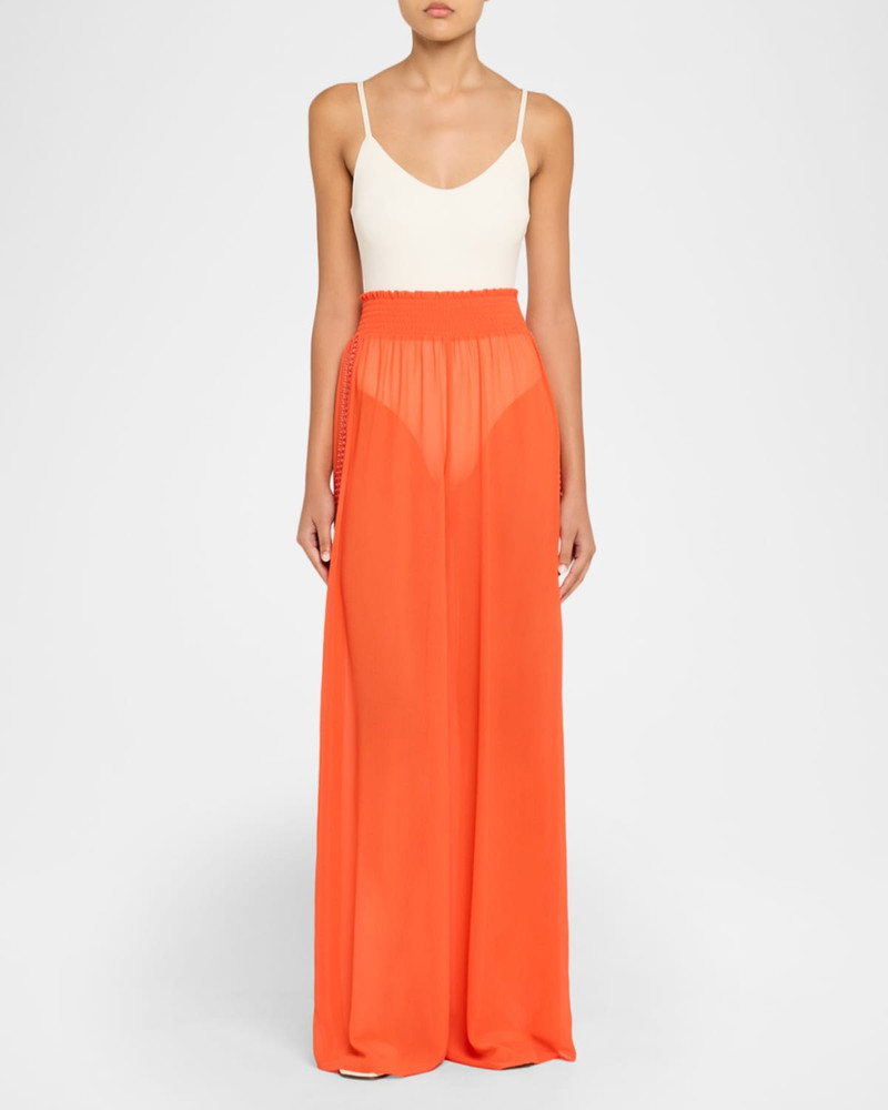 RAMY BROOK Dario Sheer Palazzo Beach Pants outlook