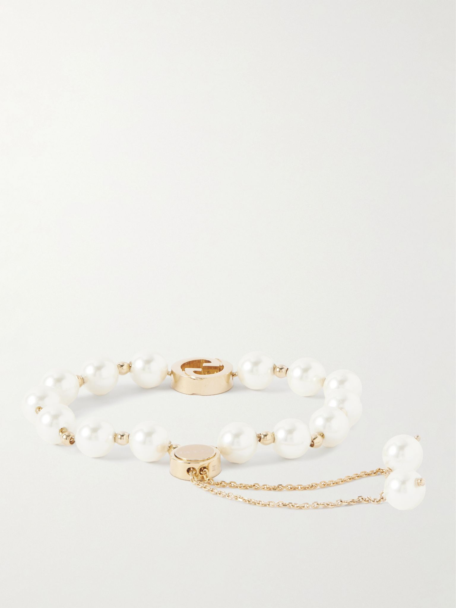 Interlocking gold-tone faux pearl bracelet Gold - 3