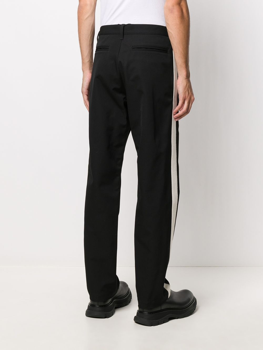 side-stripe straight-fit trousers - 4