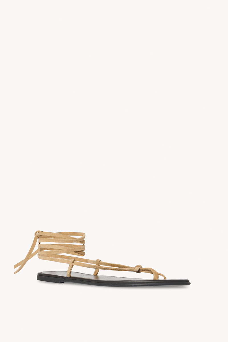 The Row Flat Knot Sandal in Suede outlook