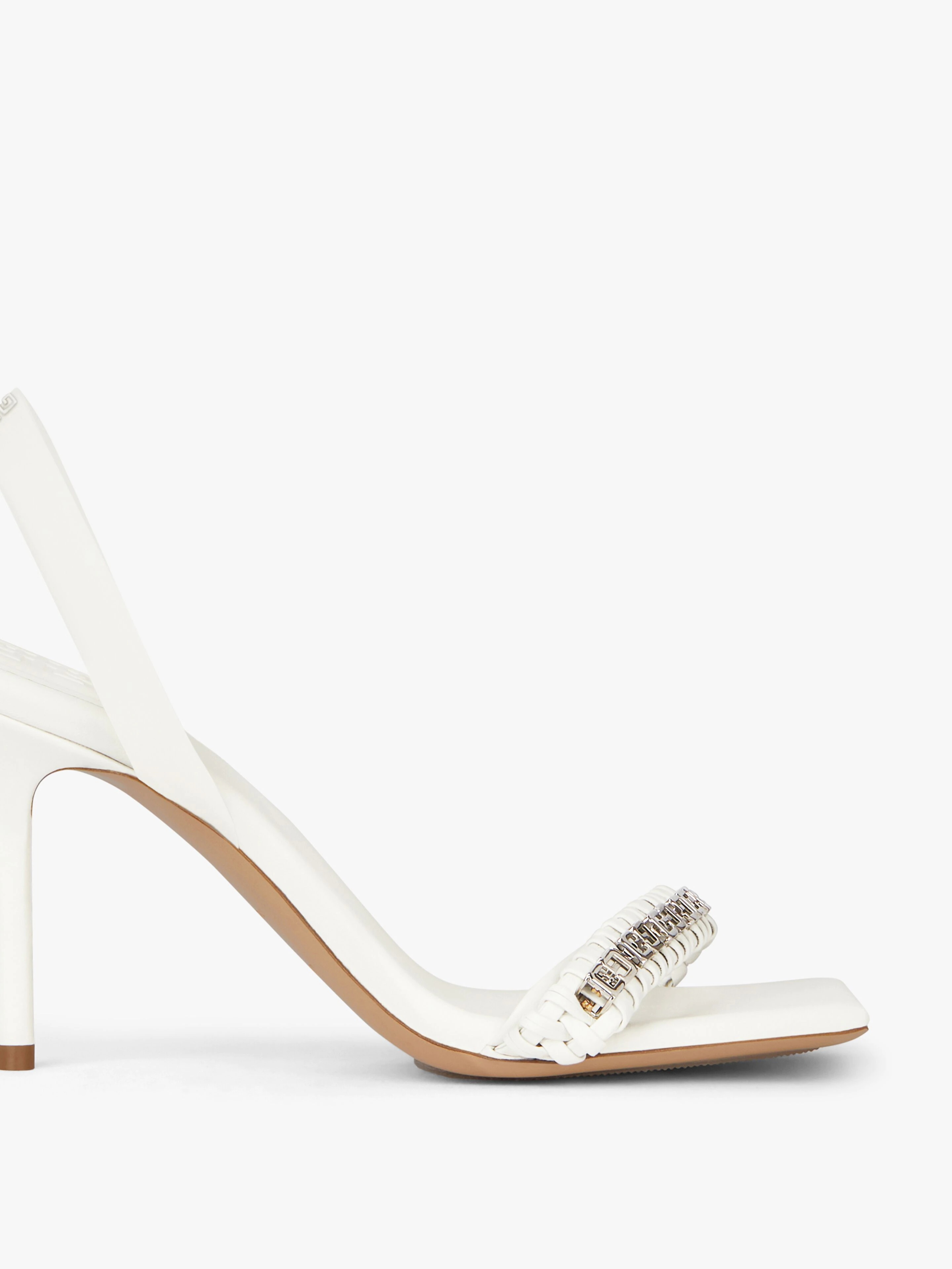G WOVEN SANDALS IN BRAIDED LEATHER WITH CHAIN - 6