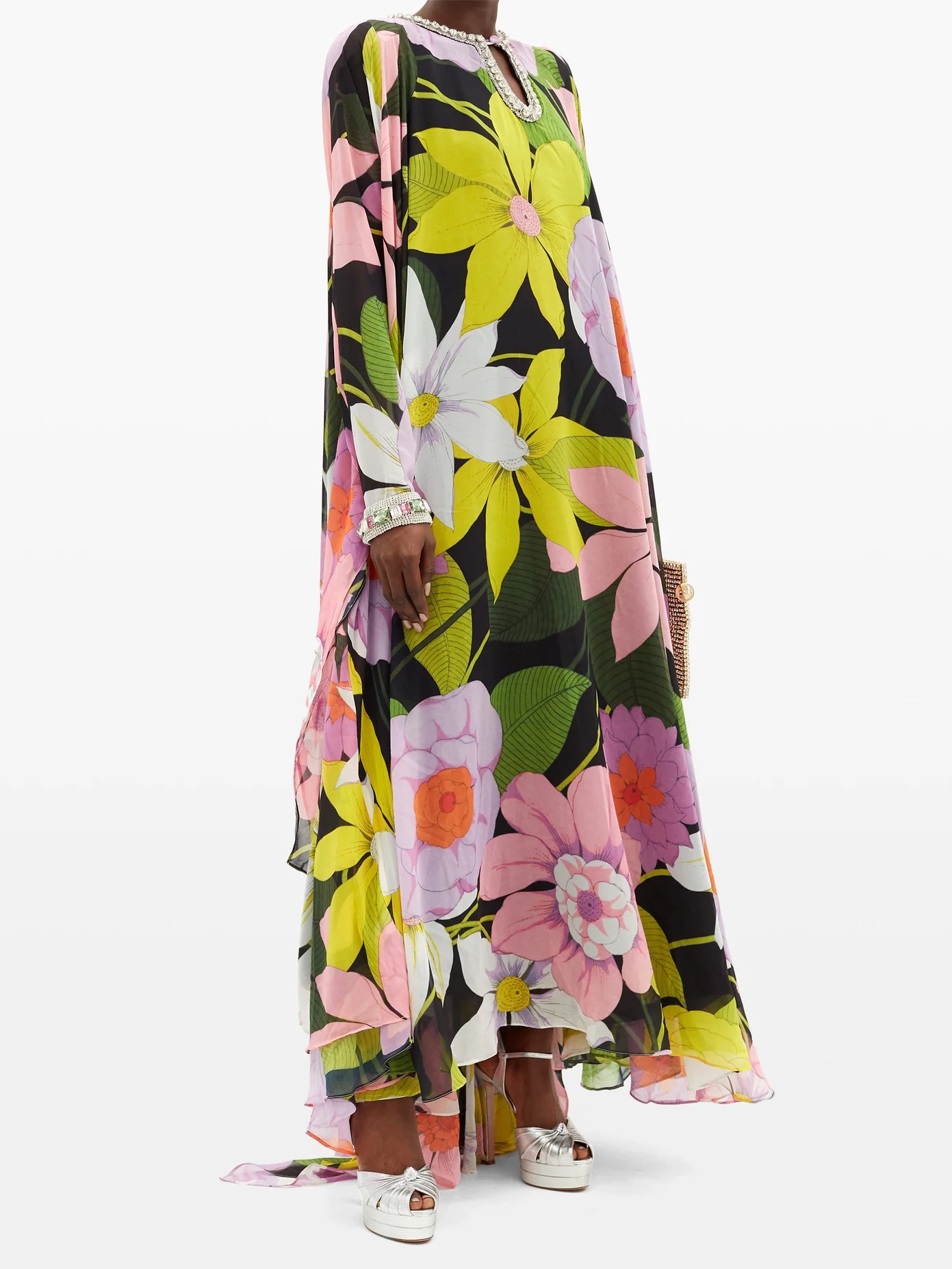 Hannah floral-print chiffon kaftan gown - 2