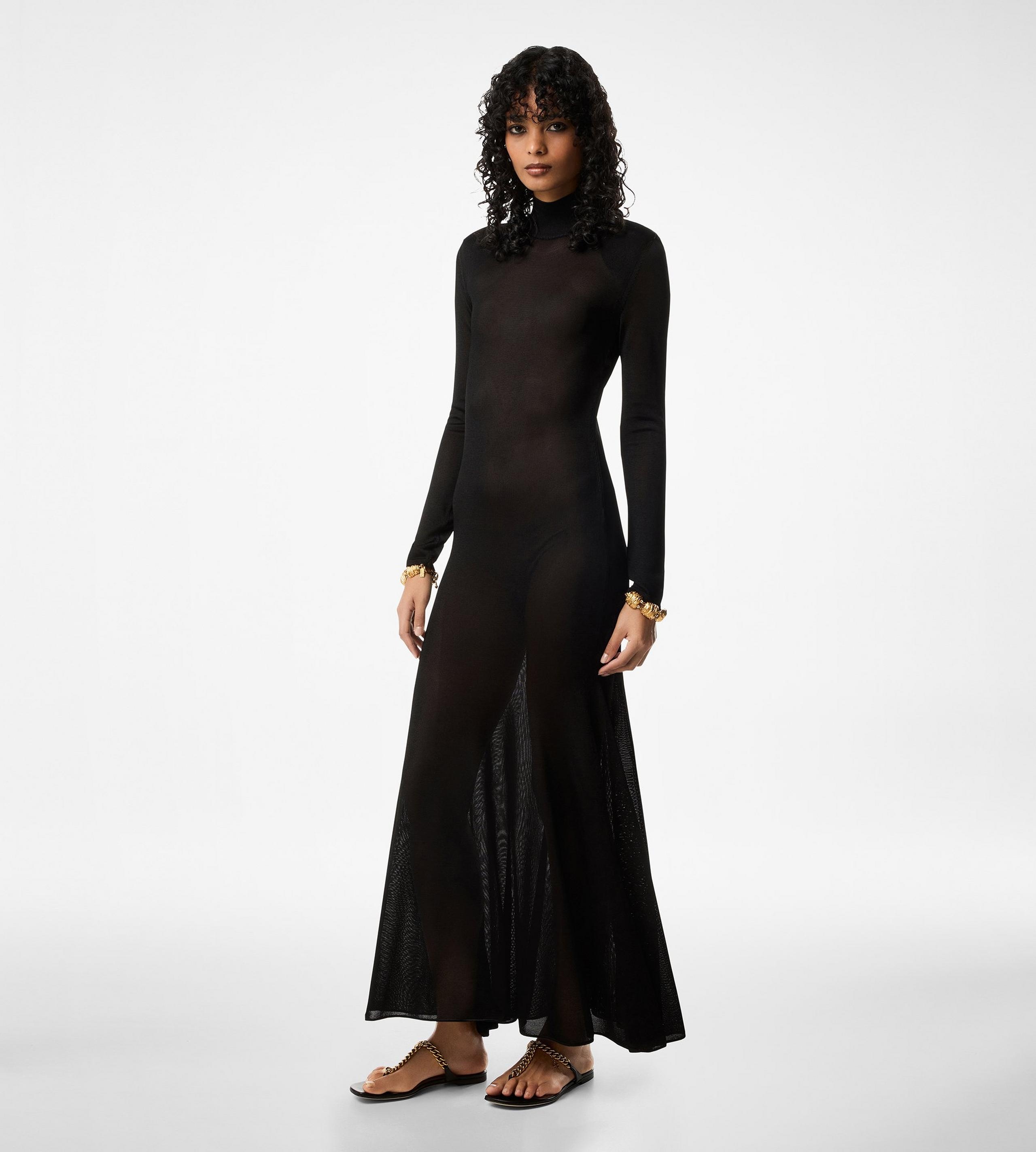 SLINKY VISCOSE JERSEY KNIT MAXI DRESS - 2