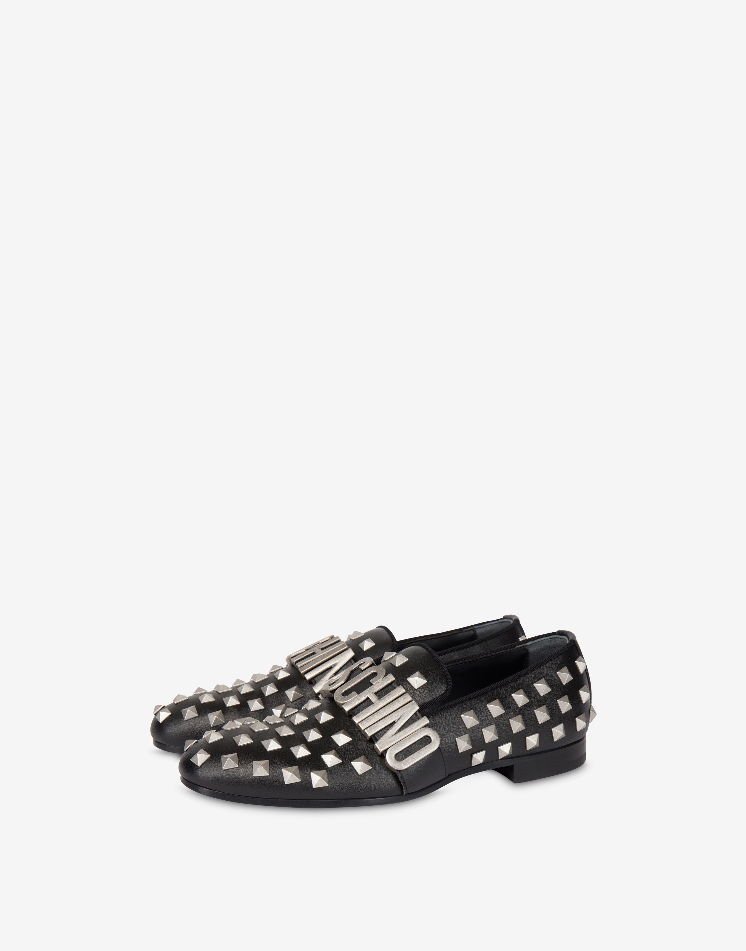 MAXI LETTERING LOAFERS WITH STUDS - 1