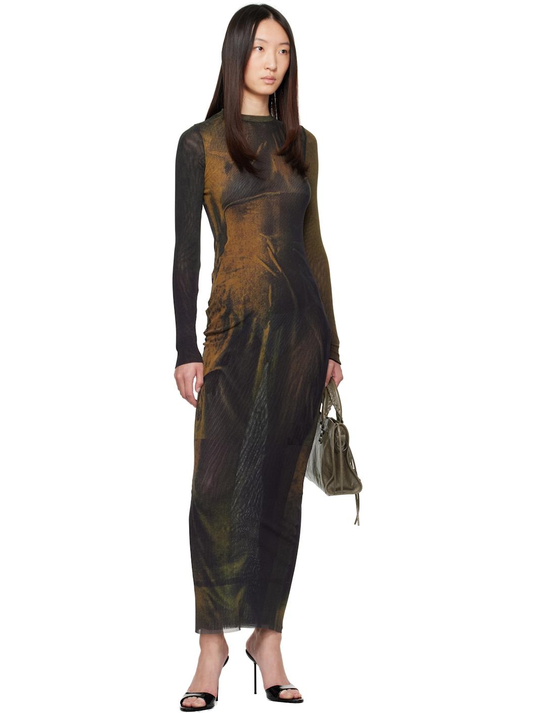 SSENSE Exclusive Green Printed Acid Water Maxi Dress - 4