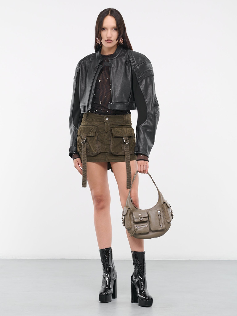 Blumarine Stud Rhinestone Tulle Tee outlook