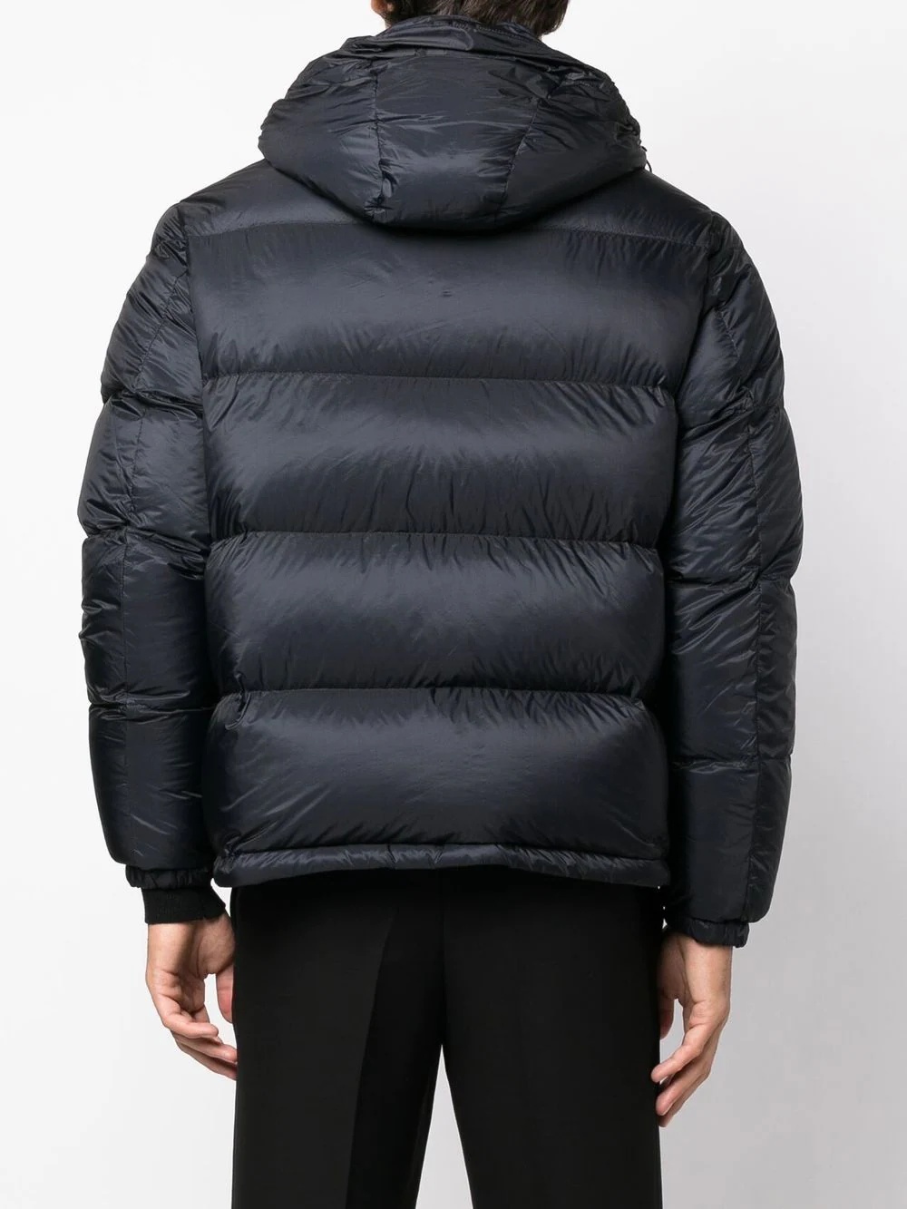 logo-patch padded hooded jacket - 4