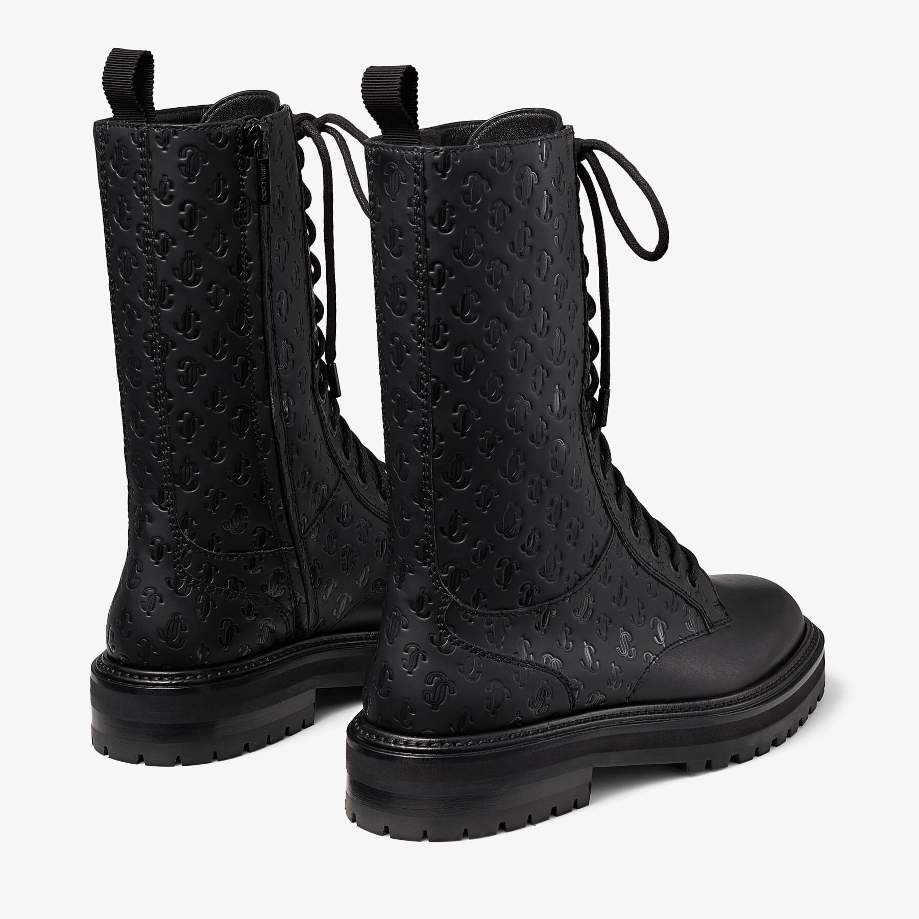 Cora Flat Tall
Black JC Logo Pattern Combat Boots - 3