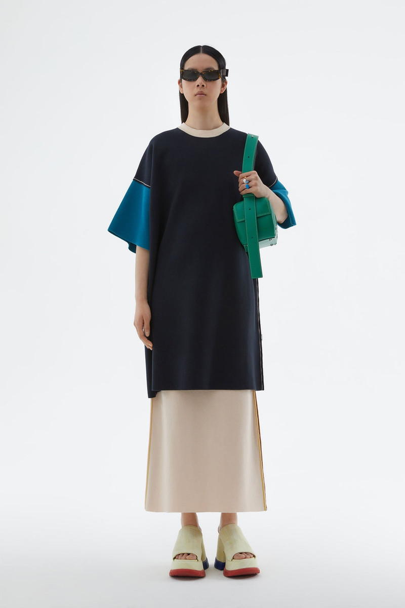 SUNNEI DARK BLUE KNIT DRESS outlook