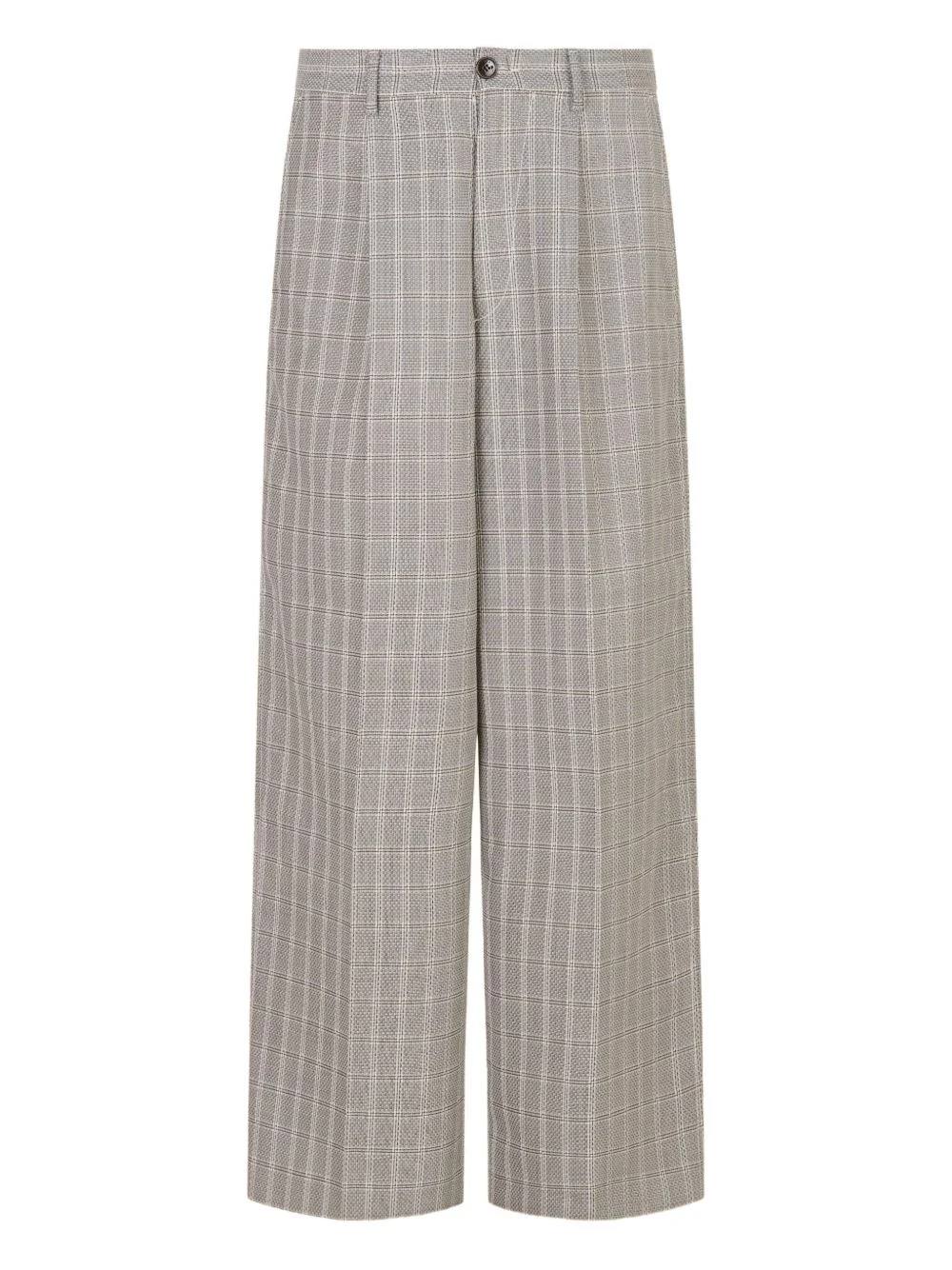 pleat tartan-pattern trousers - 1