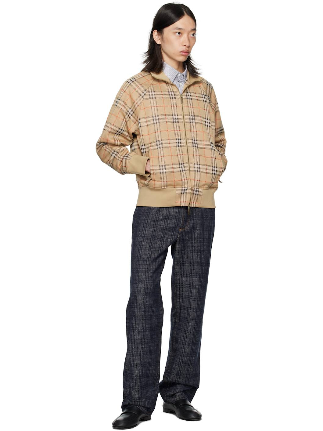 Beige Check Sweatshirt - 4