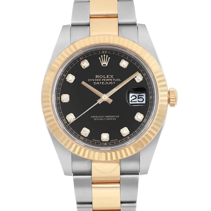 Pre-owned Rolex Datejust Automatic Chronometer Diamond Black Dial Men's Watch 126333 BKDO - 2