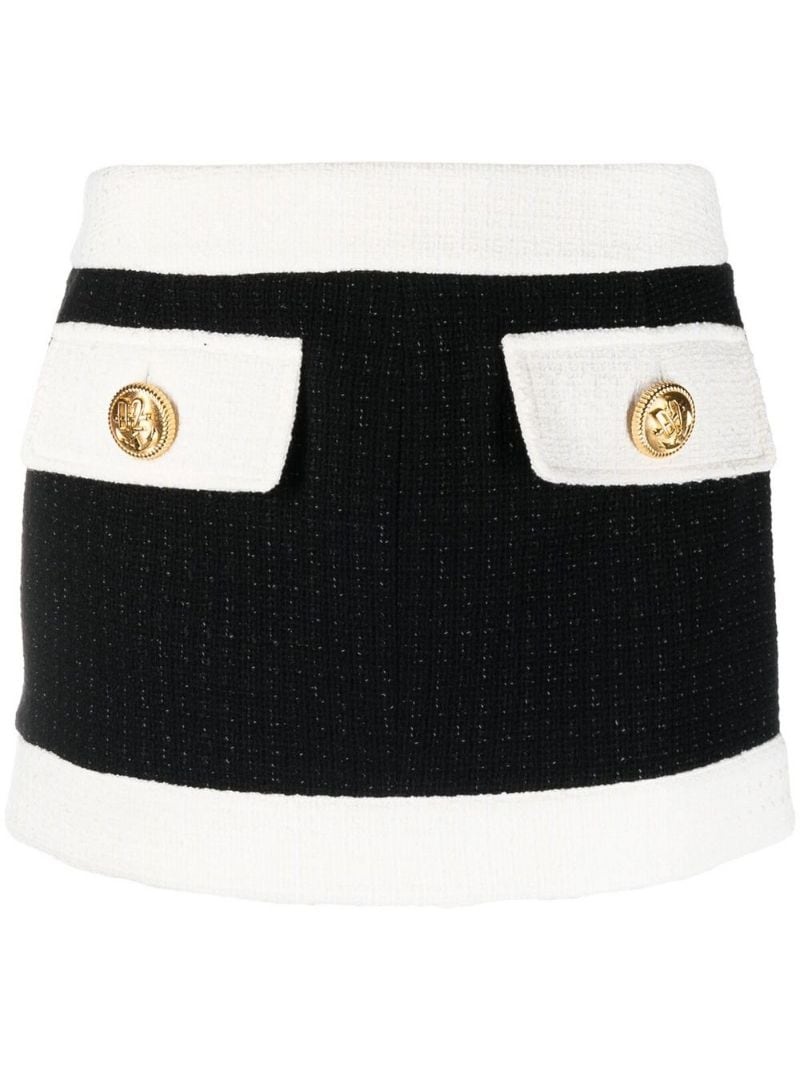 two-tone tweed miniskirt - 1