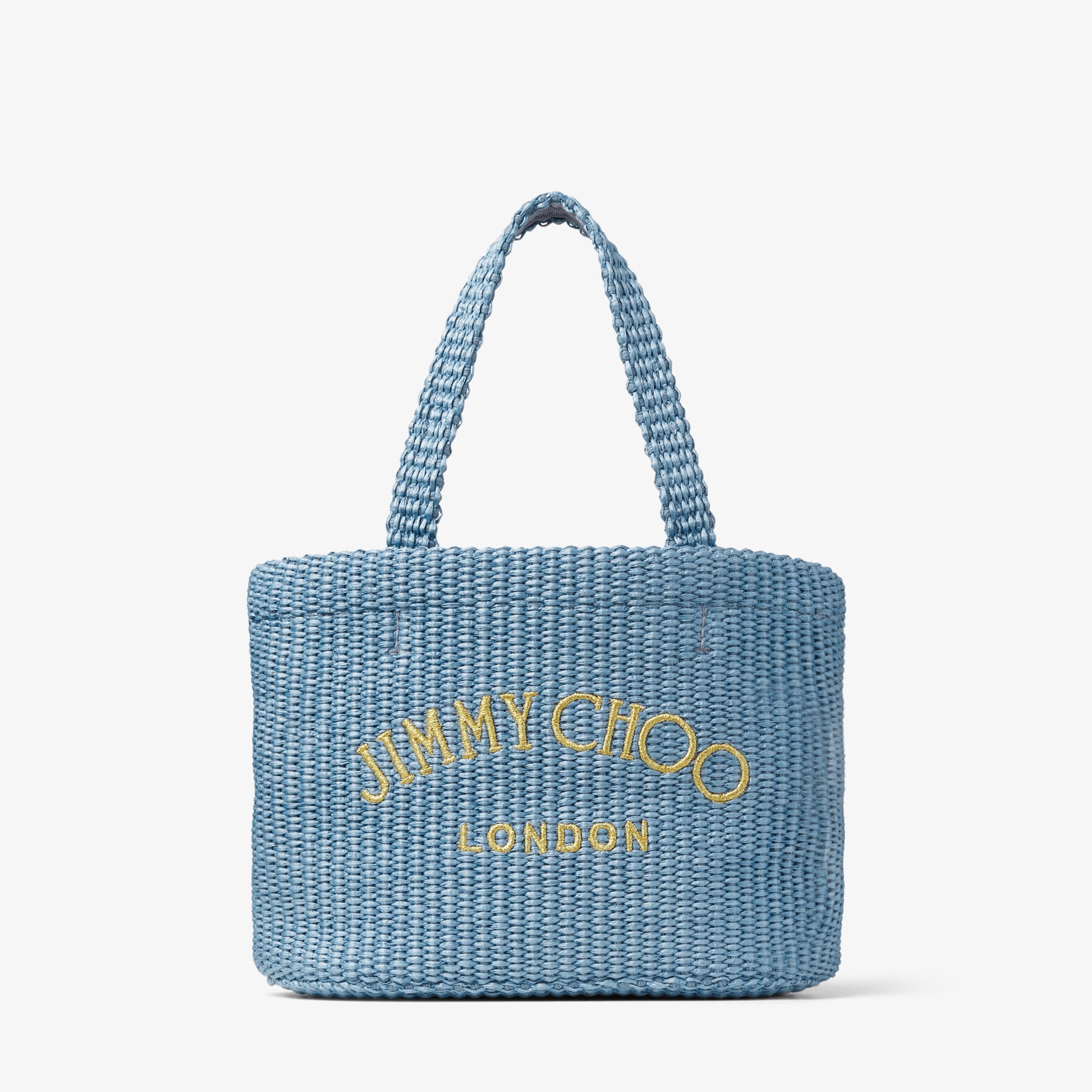 Beach Tote Mini
Smoky Blue Raffia Mini Tote Bag with Jimmy Choo Embroidery - 1
