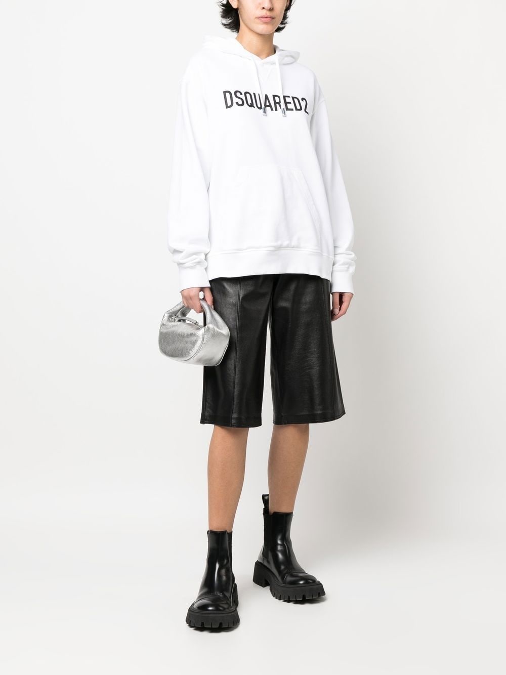 logo-print cotton hoodie - 2