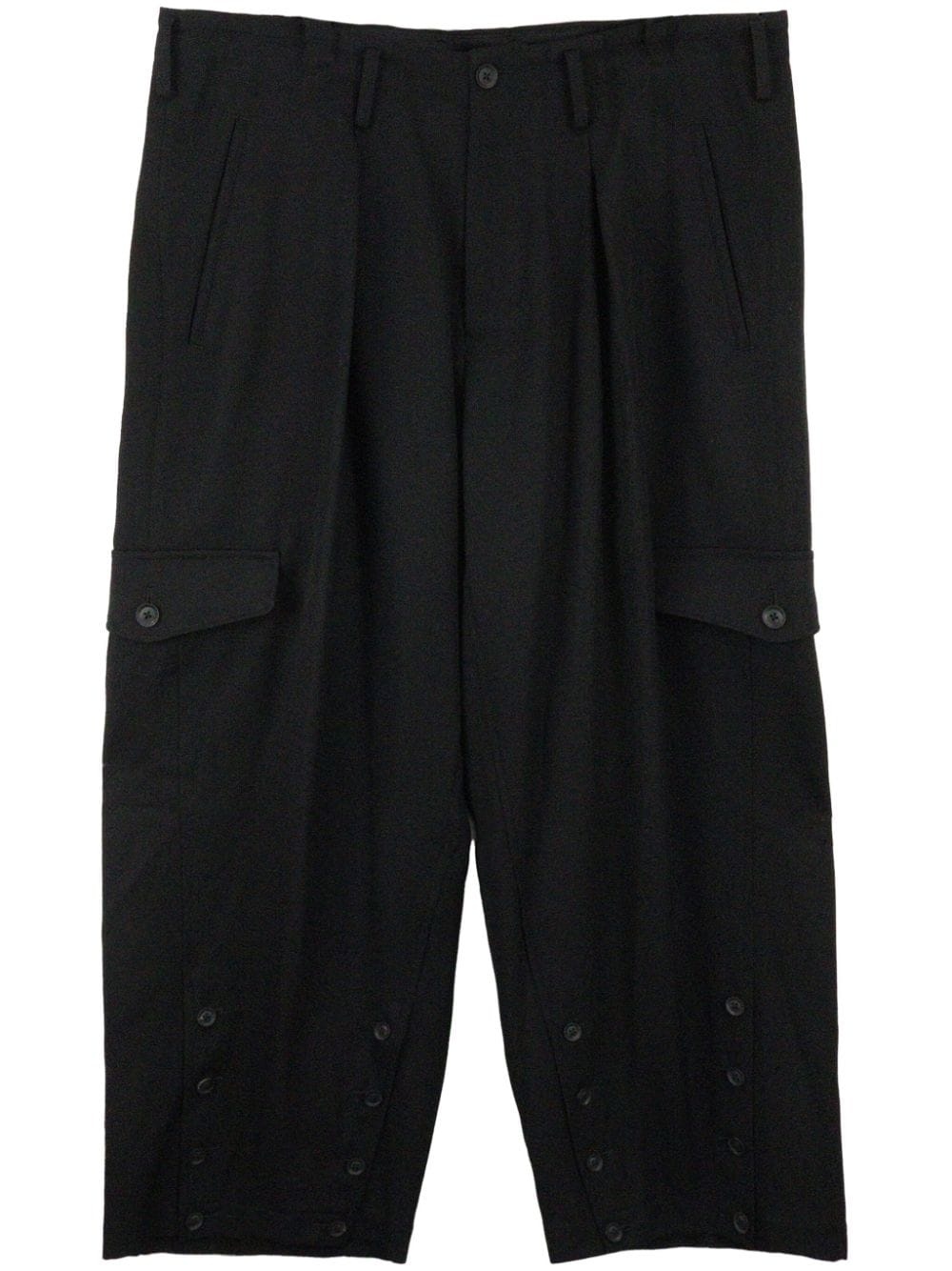 O-Hem drop-crotch wool trousers - 1