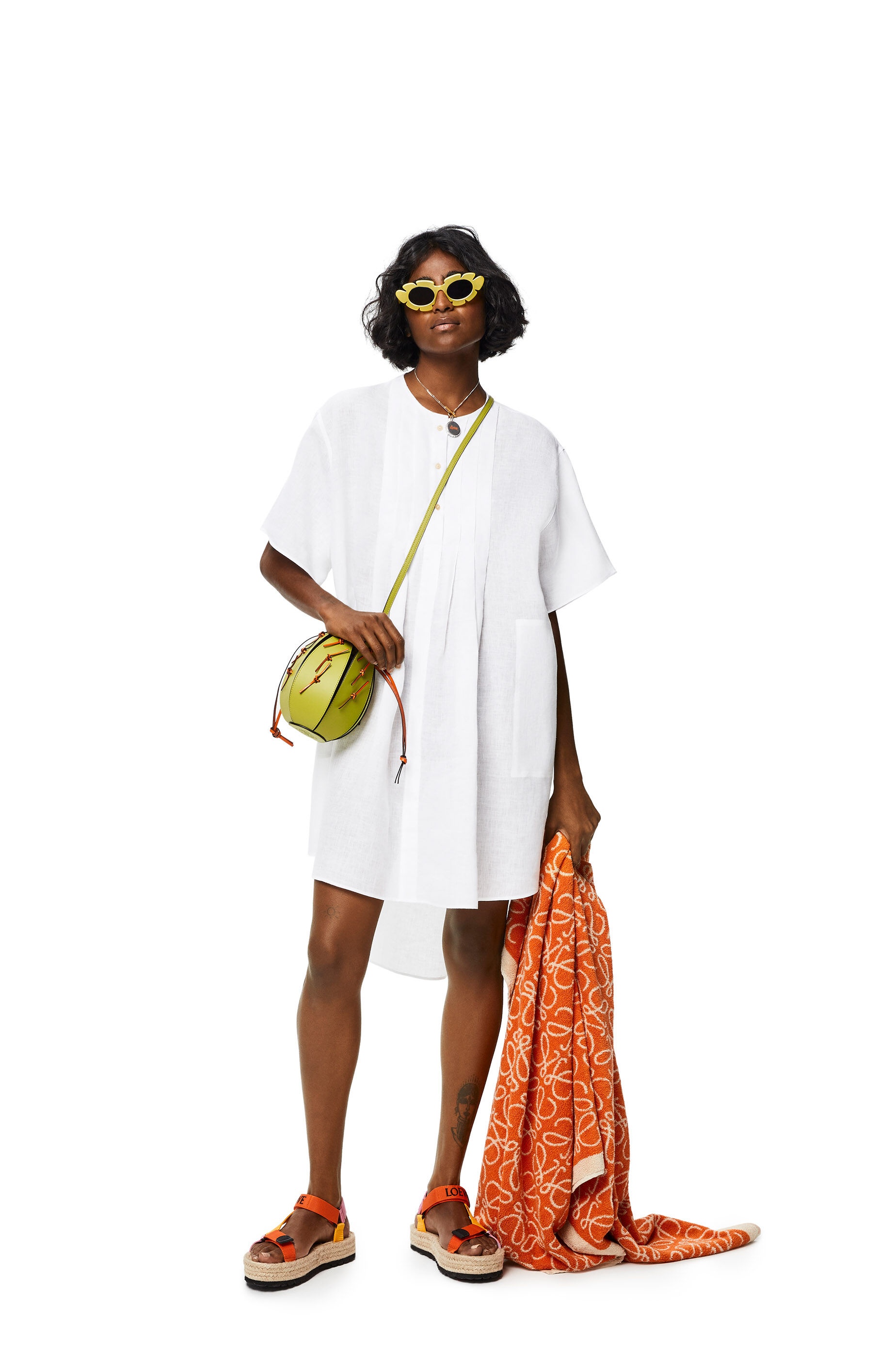 Pleated shirt dress in linen - 2