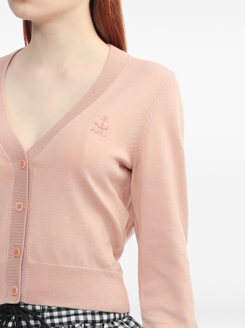 embroidered V-neck cardigan - 5