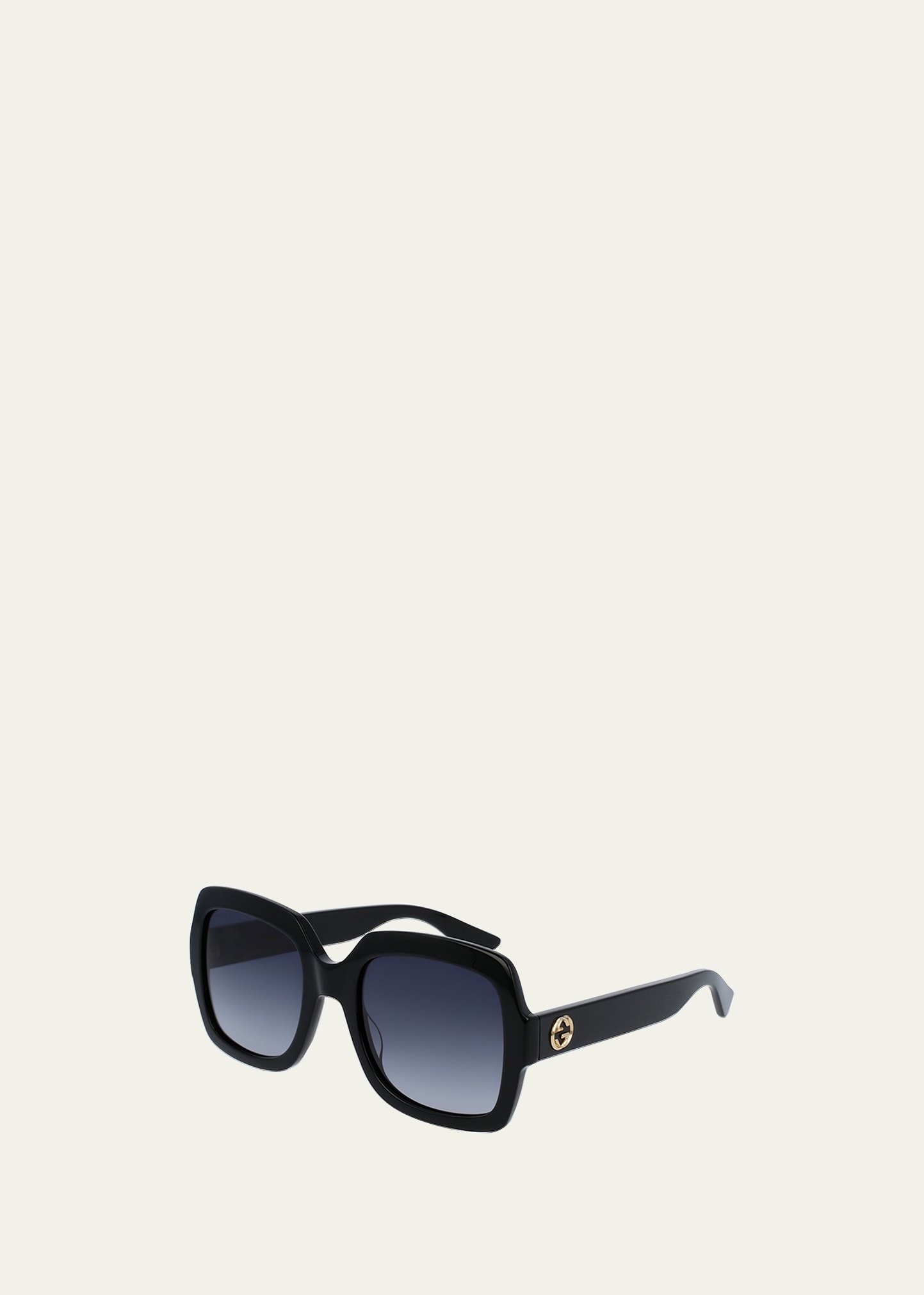 Classic Oversized Rectangular Sunglasses, Black - 1