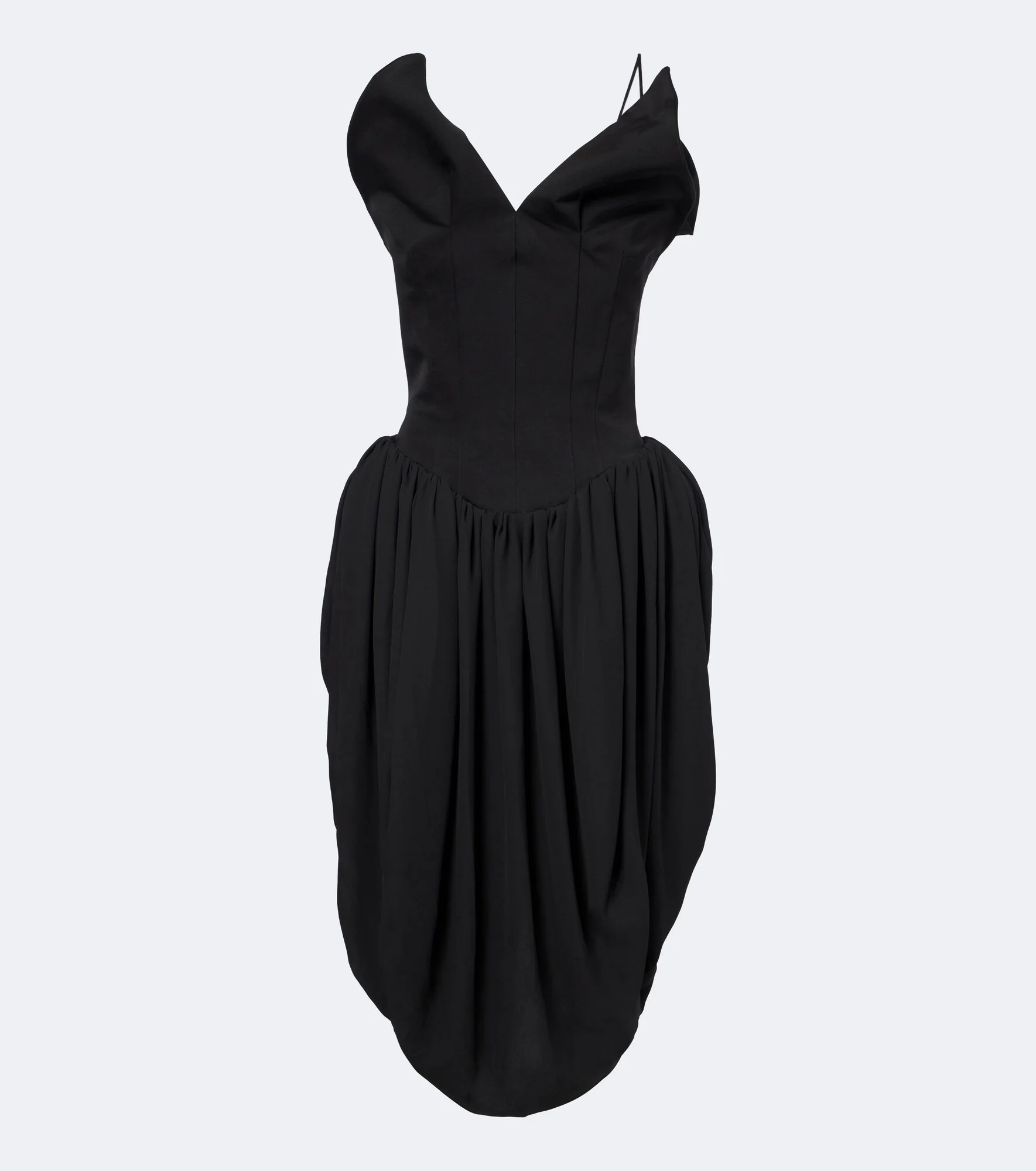 Draped cotton and silk corset dress - 1
