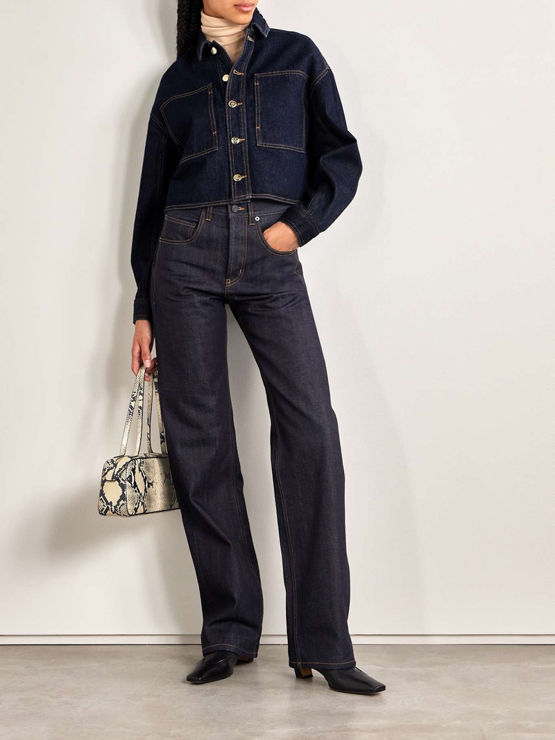ULLA JOHNSON Bobbi cropped denim jacket Dark denim outlook